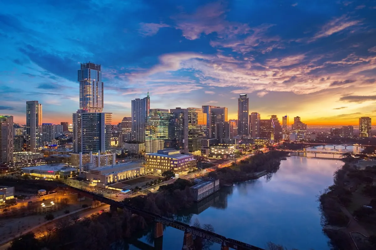 Austin, Texas skyline at sunset