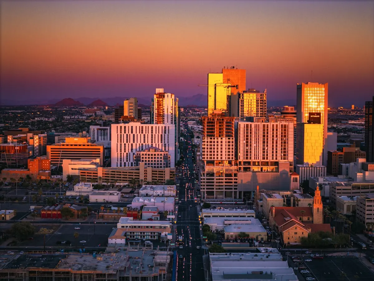 Phoenix, Arizona skyline at sunset